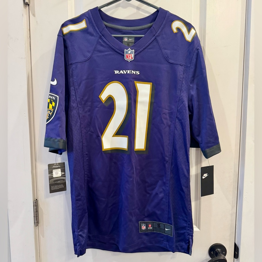 Nike Purple Ravens Jersey with Number 21 Ingram